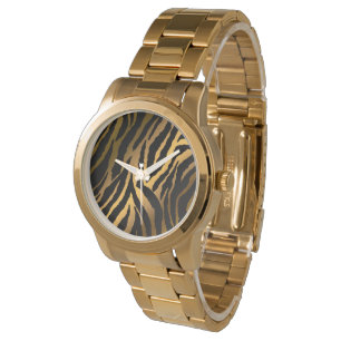 Montre Luxe Elégante Ligne Noire Or Moderne