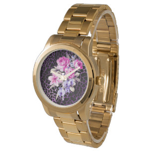 Montre Luxe moderne violet Rose noir Tigar