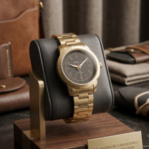 Montre Luxe Or et Noir Mat