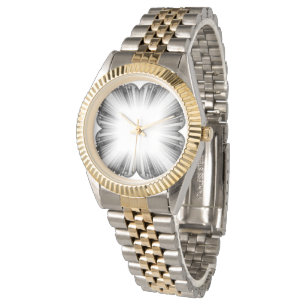 Montre Luxueux éclatement abstrait or et argent bicolore