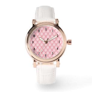 Montre Luxueux Motif en diamant verni rose
