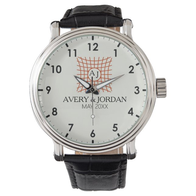 Montre Luxury Elegant Monogram with Initials (devant)