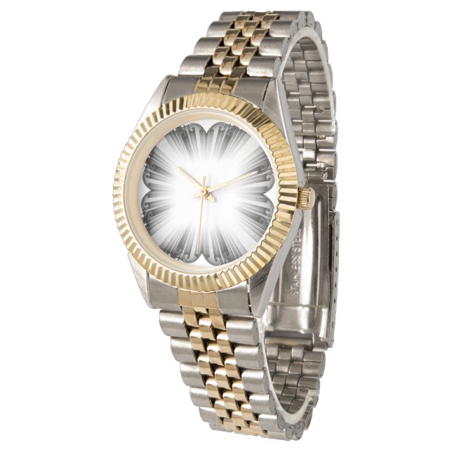 Montre Luxury Two-Tone Gold and Silver Abstract Burst (Incliné)