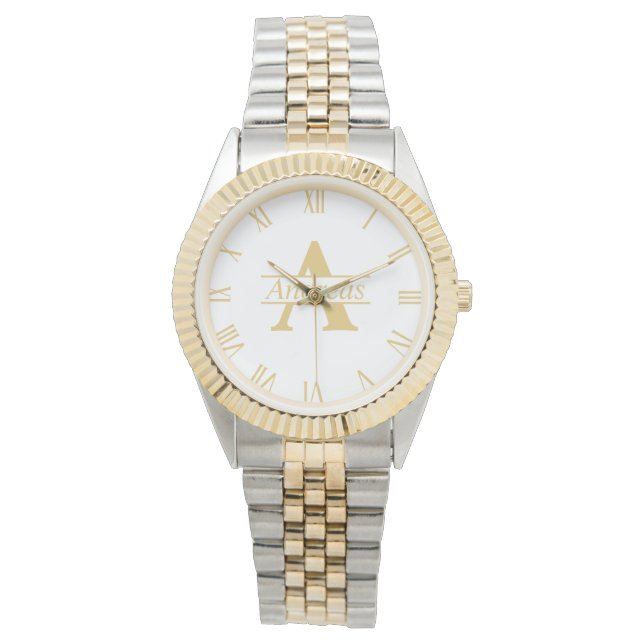 Montre Luxus Gold Personnalisation Monogramme et nom (devant)