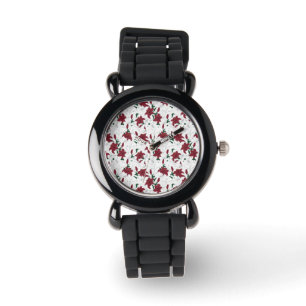 Montre Lys de Noël rouges et blancs