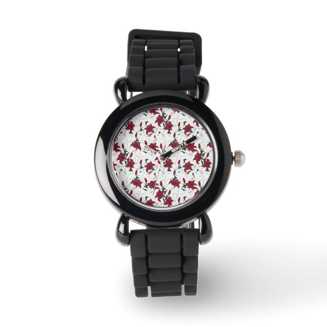 Montre Lys de Noël rouges et blancs (Recto)