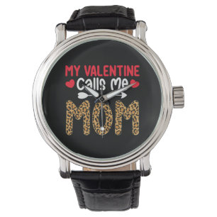 Montre Ma Saint-Valentin m'appelle Maman Léopard Buffalo