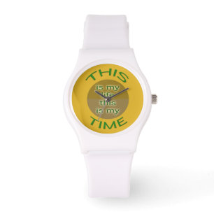 Montre Ma vie Mon temps Jaune Vert