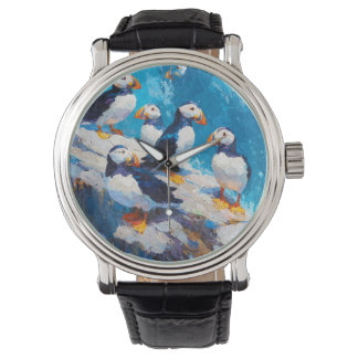 Montre Macareux Fantaisiste Ocean Bleu