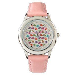 Montre Macarons colorés mignons Motif avec Pois