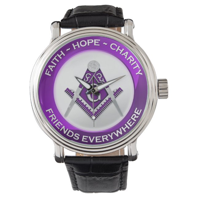 Montre maçonnique violette (devant)