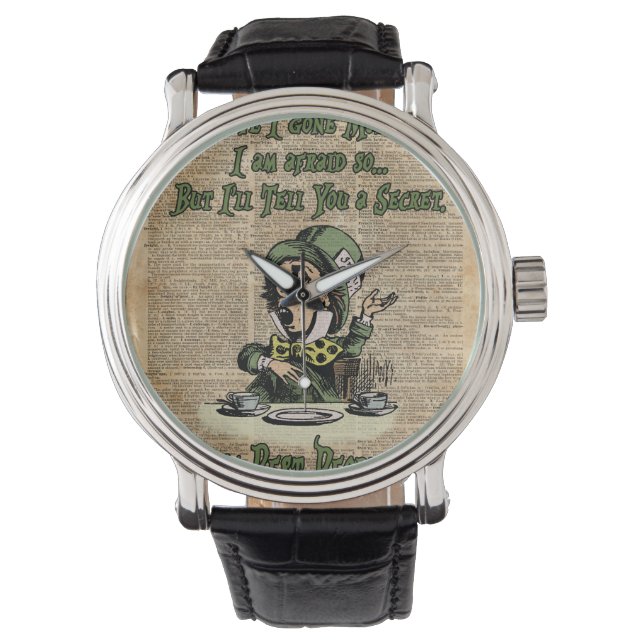 Montre Mad Hatter, Alice Au Pays Des Merveilles, Citation (devant)