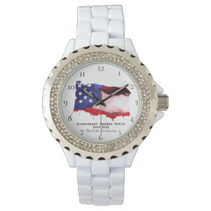 Montre Madame bleue blanche rouge de vétéran militaire