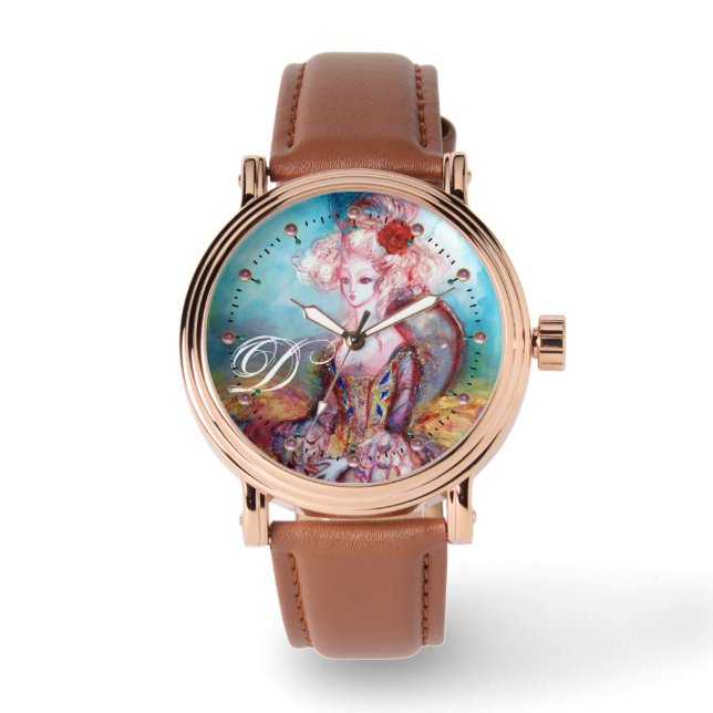 MONTRE MADAME POMPADOUR, ÉLÉGANT MONOGRAMME DE MODE BEAUT (Recto)
