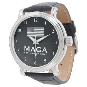 Montre MAGA Trump avec drapeau américain et cadran