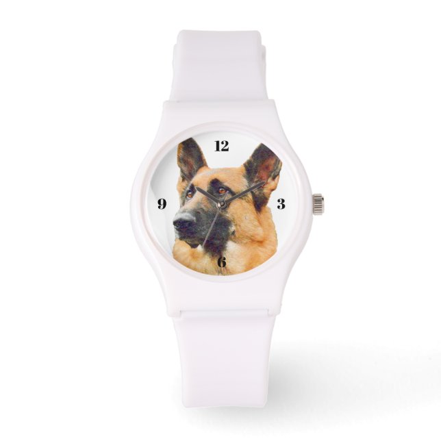 Montre Magnifique berger allemand Portrait pour maman (Recto)