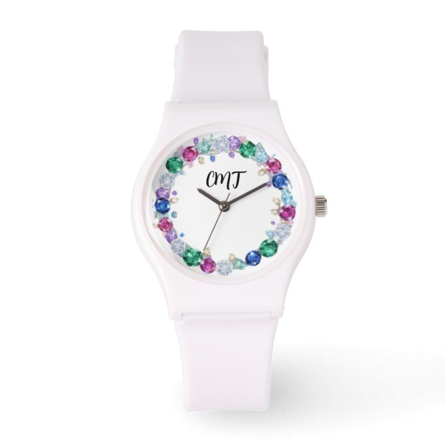 Montre Magnifique Bling Monogramme - Face Gemmes (Recto)