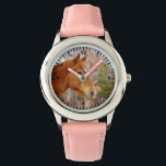 Montre Magnifique Horse Watch pour enfants<br><div class="desc">Notre magnifique Cheval de Châtaignier Montre pour enfants a un portrait de notre magnifique cheval de châtaignier coloré et avec minutes sur la face de montre! Notre cheval Ike est si cool ! Les chevaux sont des animaux si magnifiques et nos filles montres poignet ferait de grands cadeaux d'amoureux des...</div>