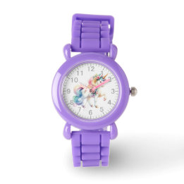 Montre Magnifique licorne & Fleurs