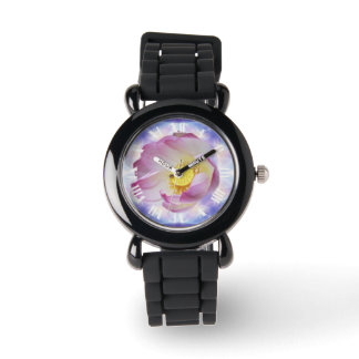 Montre Magnifique Lotus Flower chiffres romains