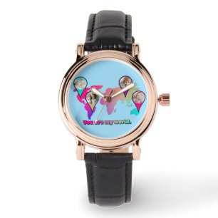 Montre Magnifique Multicolor World Map Photo Collage