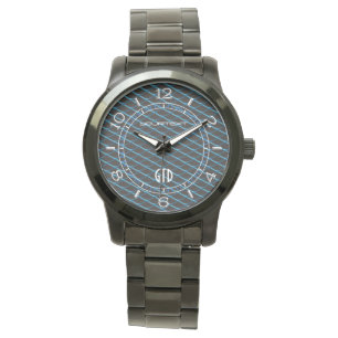 Montre Maillon industriel personnalisé Blue Pearl Metalli