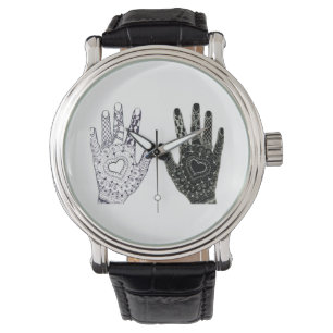 Montre Main dessinée Mains du coeur