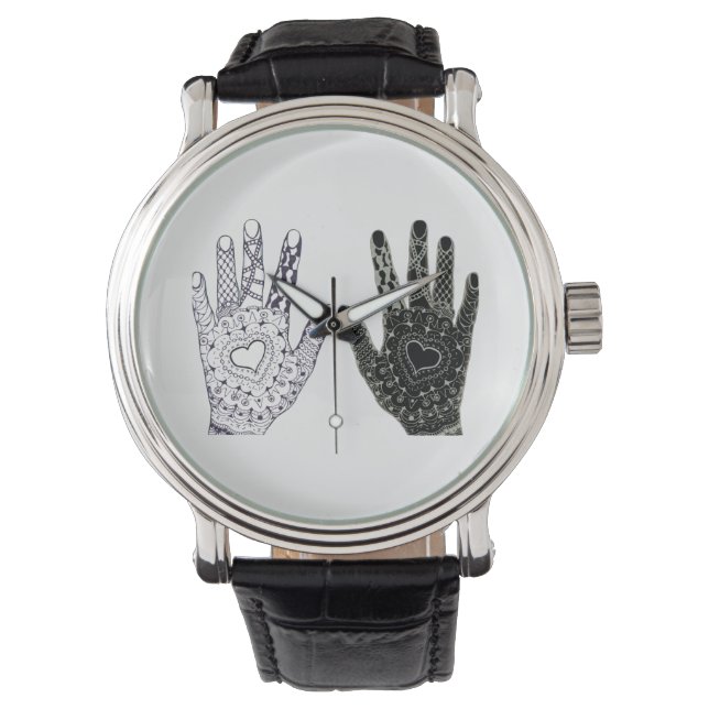 Montre Main dessinée Mains du coeur (devant)
