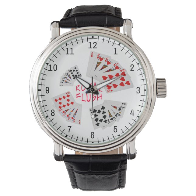 Montre Mains de poker - Royal Flush (devant)
