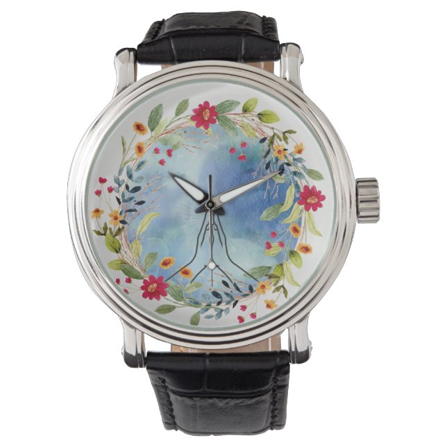 Montre Mains en prière aquarelle (devant)