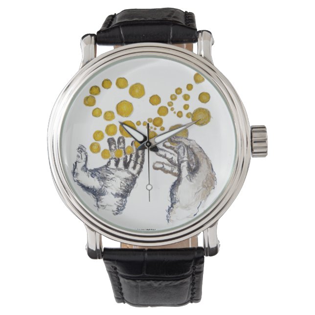 Montre Mains tendues avec l'horloge de l'artiste des Glob (devant)