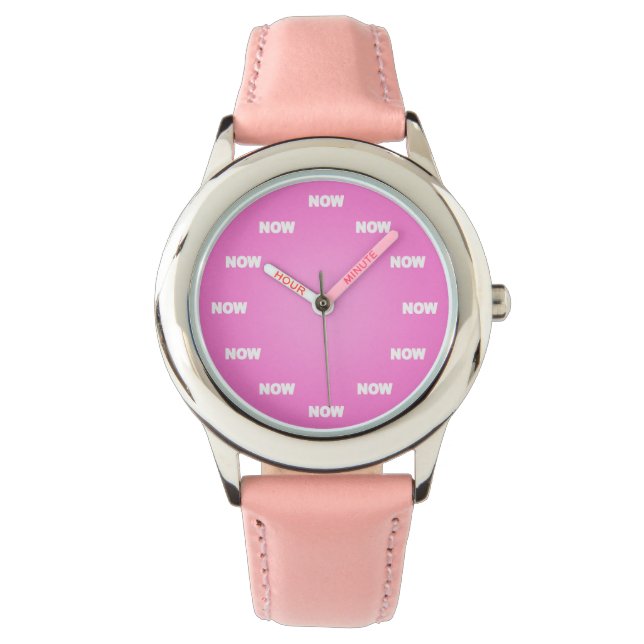 Montre "MAINTENANT" (rose) (devant)