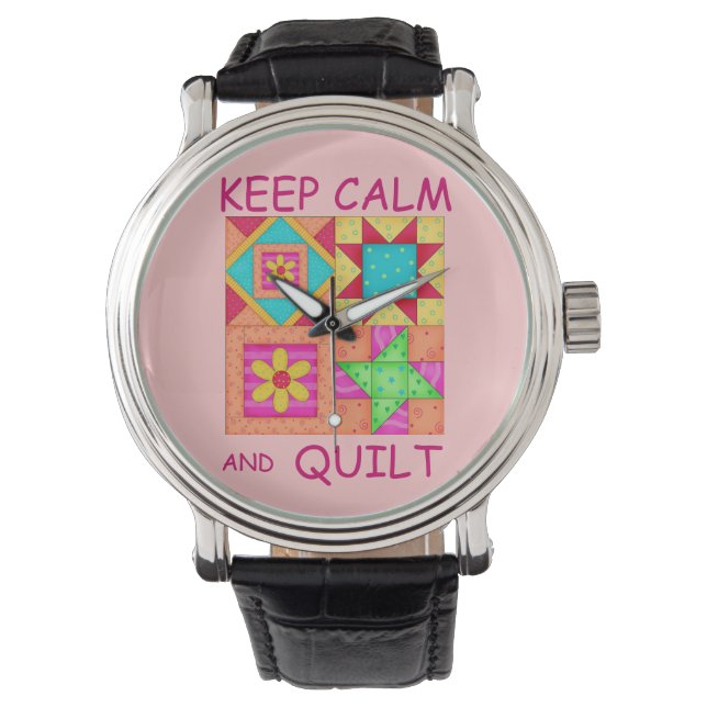 Montre Maintenez le calme et la surface composée de blocs (devant)