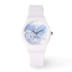 Montre maison : aquarelle
