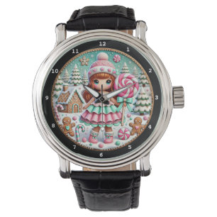 Montre Maison en Canne de Noël et Fille