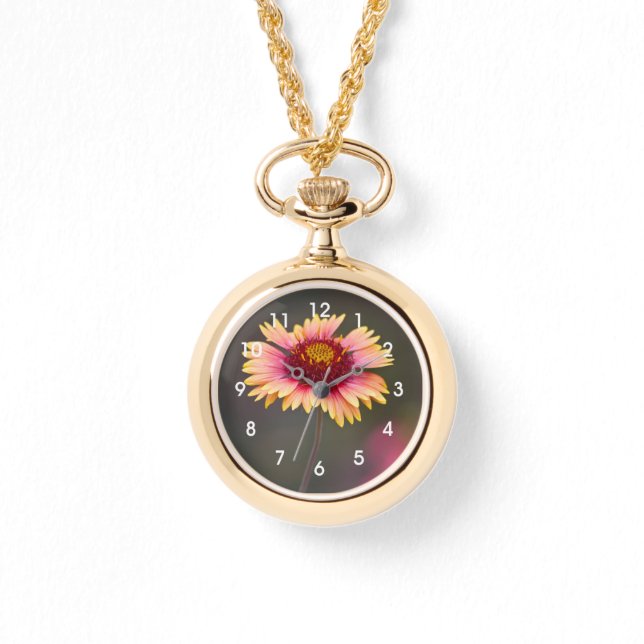 Montre Maisy du désert rose et jaune (Recto)