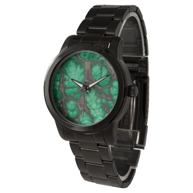 Montre Malachite à motif vert (Incliné)
