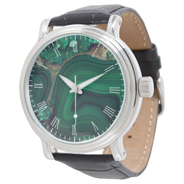 Montre Malachite Cu6CO3(OH)2 (Incliné)