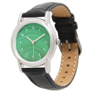 Montre Malachite verte en gros plan
