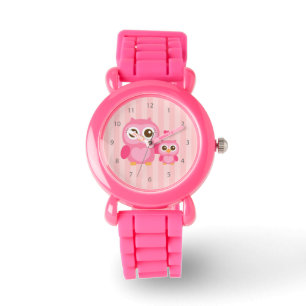 Montre Maman et moi, chouette bébé mignonne, rose