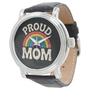 Montre Maman fière LGBTQ Fierté gay Arc-en-ciel Fête des 