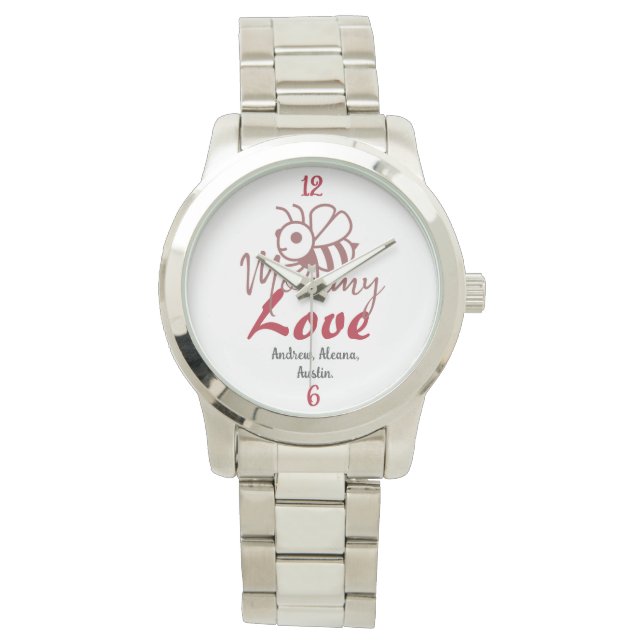 Montre Maman Honey Bee Maman Noms Personnaliser personnal (devant)