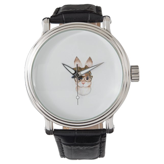 Montre Maman lapin de Pâques mignon année du léopard de P (devant)