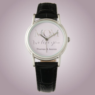 Montre maman on t'aime script floral