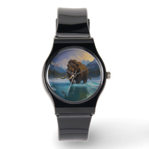 Montre Mammouth laineux et montagnes rocheuses