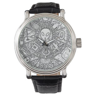 Montre Mandala étranger noir et blanc