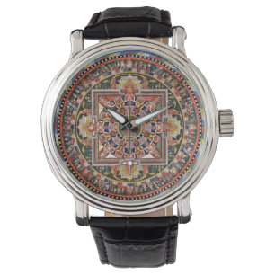 Montre Mandala Tantric tibétain vintage de bouddhisme