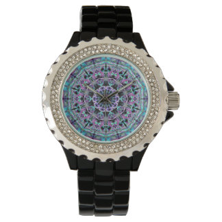 Montre Mandala violet et bleu