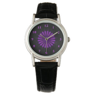 Montre Mandala violet fractal (42) Wristwatch