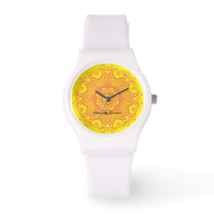 Montre Mandela-Jaune espagnole et rose saumon